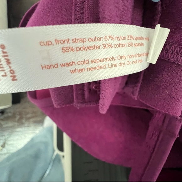 Cacique 46C lightly lined No-Wire Bra Maroon Purple Lane Bryant Support - Picture 8 of 8